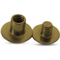 Neel Blue Chicago Screw Rivets Flat Head Durable Brass Rivet - 9mm x 13mm, 10pcs in Bronze