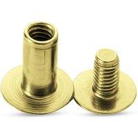 Neel Blue Chicago Screw Rivet Flat Head, Anti-Resistant Durable - 9x20mm, 10pcs in Gold