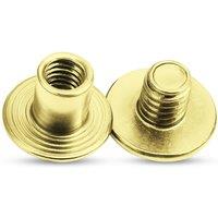 Neel Blue Chicago Screw Rivet Flat Head, Anti-Resistant - 9x9mm, 10pcs in Gold