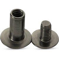 Neel Blue Chicago Screw Rivet Flat Head, Anti-Resistant Durable - 9x20mm, 10pcs in Black