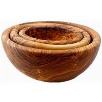 Selbrae House Olive Wood Round Stacking Bowls - Set of 3 in Natural