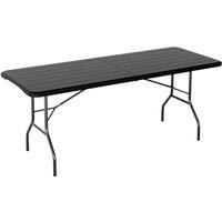MCC Direct 6ft Folding Table Outdoor Indoor Garden Camping Event Table Dark Wood in Dark Grey