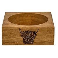 Selbrae House Highland Cow Oak Wine Bottle Coaster in Natural