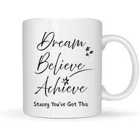 Aye Do Gifts Dream Believe Achieve Mug Gift | Daughter Mum Friend in White