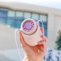 Obasyhig USB neck fan with concealed blades in Purple