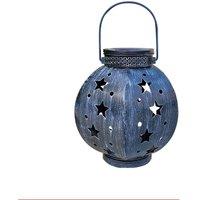 Obasyhig Wrought iron solar garden lamp in the shape of a five pointed star in Dark Blue