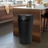 Nordara 50L Black Touch Top Rubbish Bin for Kitchen Home Plastic