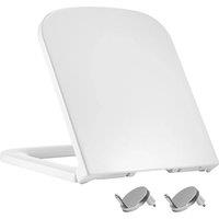 Nordara Universal Square Soft Close Toilet Seat Quick Release 36x42x4cm in White | Size: 36 x 42 x 4 cm