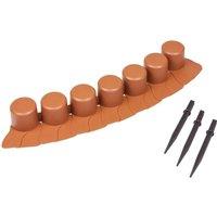 Nordara Terracotta-Lawn Edging 4.05m Palisade Garden Fence Flower Bed in Terracotta