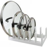 Nordara 6-Section White Plastic Pan Pot Lid Organiser