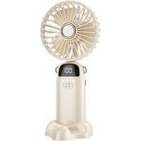 Havendro White 10000mAh Portable Mini Hand-held Fan Folding Desk Fan in Cream