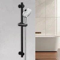 EONLION Wall Mounted Adjustable Shower Riser Rail Head Holder Black