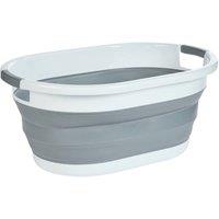 Nordara Silicone Collapsible Laundry Basket Foldable Washing Storage Bin 22L in Grey