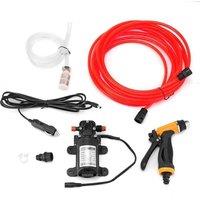 VOGREX 12V Self-priming High Pressure Water Pump Kit Portable Car Washer Set in Orange