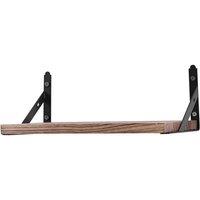 SPETLEK 2PCS Wooden Floating Shelves Wall Mounted Rustic Storage in Brown