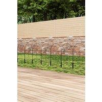 Living and Home 25-Panel Metal Arched Garden Edging Fence Yard Borders Decor Set in Black