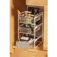 Living and Home 3-Tier Sliding Cabinet Organizer Pull-out Kitchen Storage Rack Drawer in White