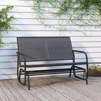 Berkfield Home Garden Glider Bench Black 120.5x76x86.5 cm Textilene&Steel