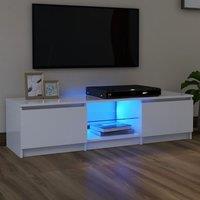 Berkfield Home TV Cabinet with LED Lights White 140x40x35.5 cm