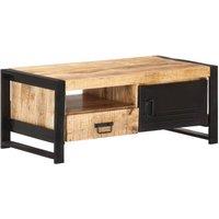 Berkfield Home Coffee Table 100x50x40 cm Rough Mango Wood in Brown | Size: 100 x 50 x 40 cm