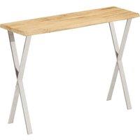 Berkfield Home Console Table with Live Edge 105x33x76 cm Solid Wood Mango in Brown | Size: 105 x 33 x 76 cm