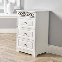 Home Source Wooden 3 Drawer Chest Storage Bedroom Organiser Bedside Tallboy in White