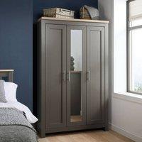 Birlea Highgate 3 Door Wardrobe With Mirror in Dark Grey | Size: Large