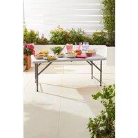 Neo Folding Picnic Table Portable 4FT Extendable Height in White