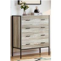 Home Discount Vida Designs Brooklyn 4 Drawer Bedside Cabinet Chest Of Drawers Storage Bedroom Furniture in Grey