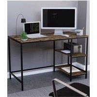 Home Discount Vida Designs Brooklyn Office Desk with 2 Shelves Home Office Furniture in Dark Brown