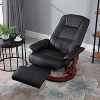 HOMCOM Ergonomic Office Recliner Sofa Chair PU Leather Armchair Lounger in Black