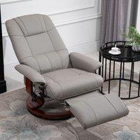 HOMCOM Ergonomic Office Recliner Sofa Chair PU Leather Armchair Lounger in Grey
