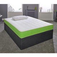 eXtreme Comfort Ltd Cooltouch Colours White Wave Hybrid Memory Foam & Pinna-Coil Innerspring Mattress With Green Border in Light Green | Size: EU King