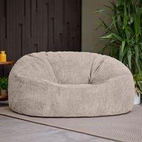 icon Soul Giant Corduroy Bean Bag Charcoal Grey 2-Seater Bean Bag Chair in Natural