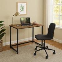 House of Home Computer Desk Wooden Foldable Laptop Office PC Folding for Storage in Brown
