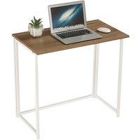 House of Home Folding Wooden Computer Desk Foldable Study Coffee Table Laptop Office PC in White