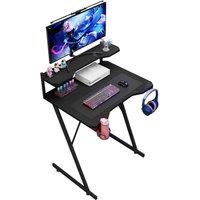 House of Home Gaming Desk with Monitor Stand Carbon Fibre Black 80cm