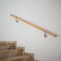 Woodworx Solid Oak Premium Easy Install Indoor Modern Stair Handrail Kit 1.2m in Brown