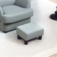 HOMCOM Chic Faux Leather Footstool Small Footrest with 4 Plastic Legs, Grey | Size: 40 cm x 30 cm