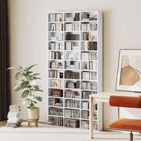 HOMCOM CD DVD Media Storage Shelves Display Shelf Racks Wooden Frame in Pale Grey