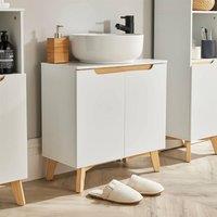 Home Source Bathroom Under Sink Basin Storage Cupboard Shelving Furniture in White
