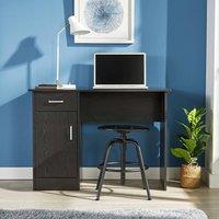 Home Source Tyler Desk 1 Drawer 1 Door Compact Computer Workstation Home Office in Black