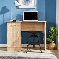 Home Source Tyler Desk 1 Drawer 1 Door Compact Computer Workstation Home Office in Light Oak