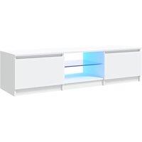 Berkfield Home TV Cabinet with LED Lights White 140x40x35.5 cm