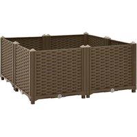 Berkfield Home Raised Bed 80x80x38 cm Polypropylene in Brown | Size: 80 x 80 x 38 cm