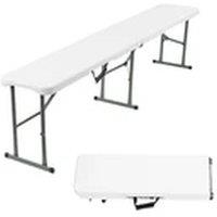 EONLION Portable Plastic Folding Bench for Outdoor Camping Picnic in White
