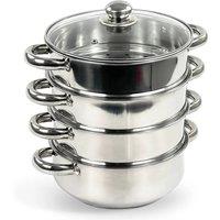 Havendro 4TIER 24CM STEEL INDUCTION HOB STEAMER MULTI COOKER POT in Silver