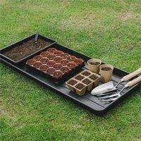 Nordara Plastic Grow Bag Tray Garden Plant Watering Trays Tomato Planter in Black