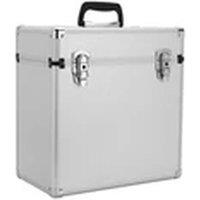 EONLION 12 Vinyl LP Storage Case DJ Record Carry Box Holder Silver