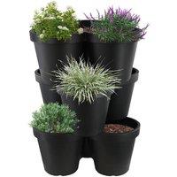 Havendro Large Vertical Pot 3 Layer Strawberry Planter Garden in Black